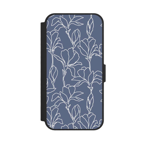 Apple iPhone 16e NIVOflip Flower Silhouettes on Blue