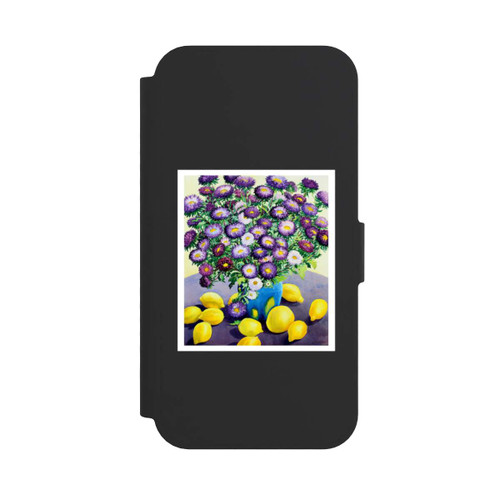 Apple iPhone 16e NIVOflip Purple Asters and Lemons by Christopher Ryland