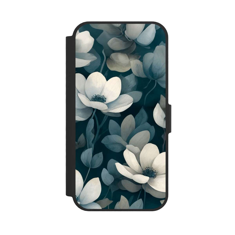 iPhone 16e NIVOflip Negative Flower Petrol White with AI