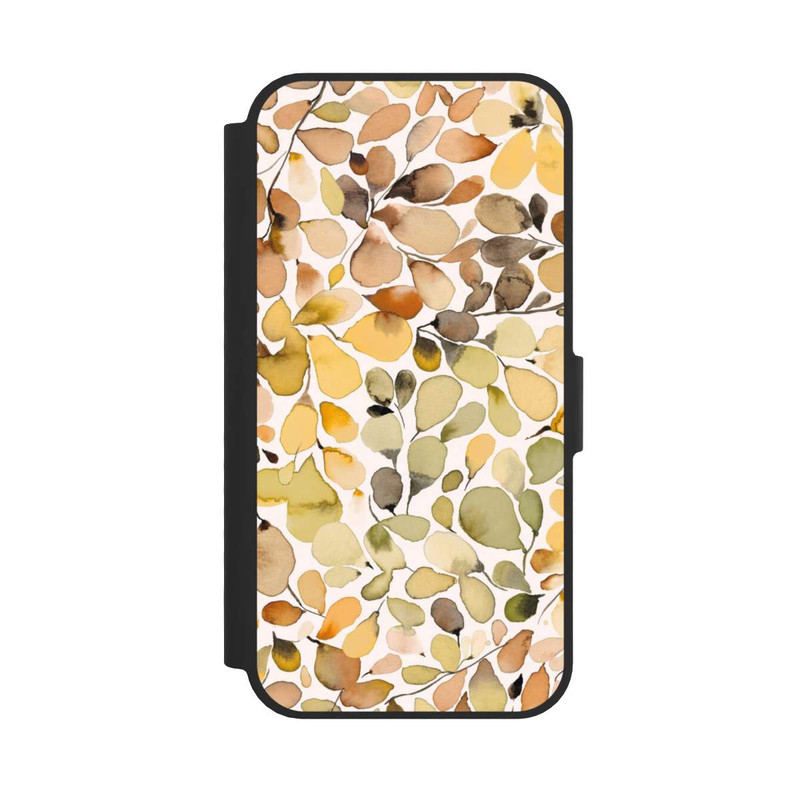 iPhone 16e NIVOflip Eukalyptus Aquarellblätter Braun Herbst