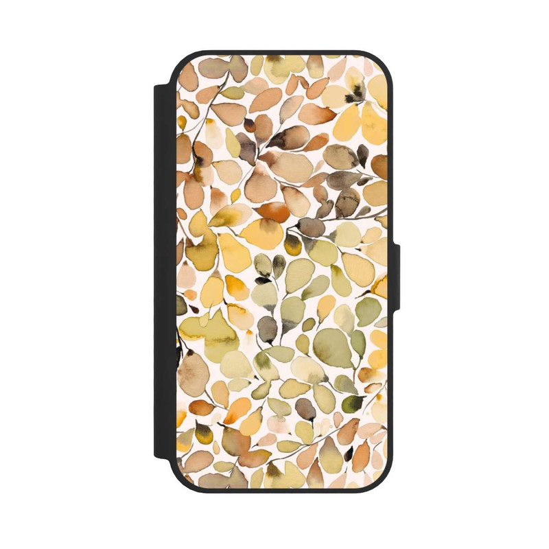 iPhone 16e NIVOflip Eukalyptus Aquarellblätter Braun Herbst