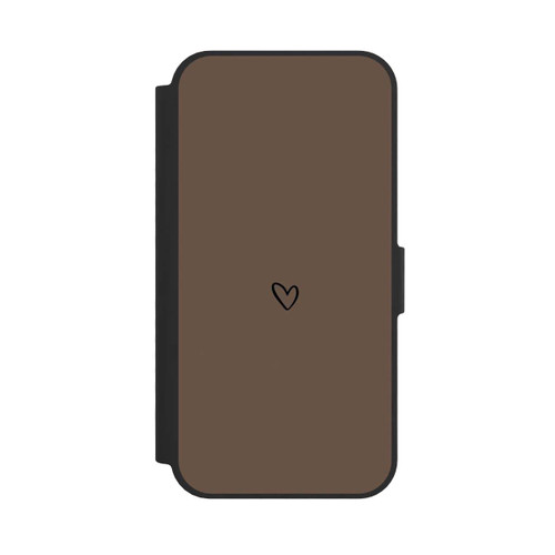 Apple iPhone 16e NIVOflip Heart Minimalist Brown