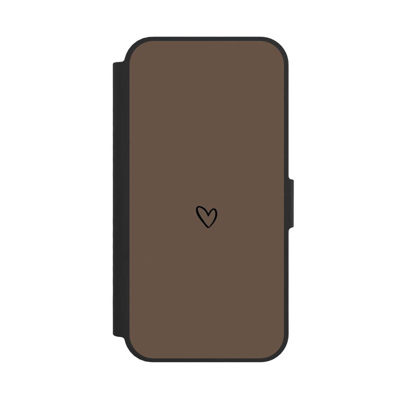 iPhone 16e NIVOflip Herz Minimalistisch Braun