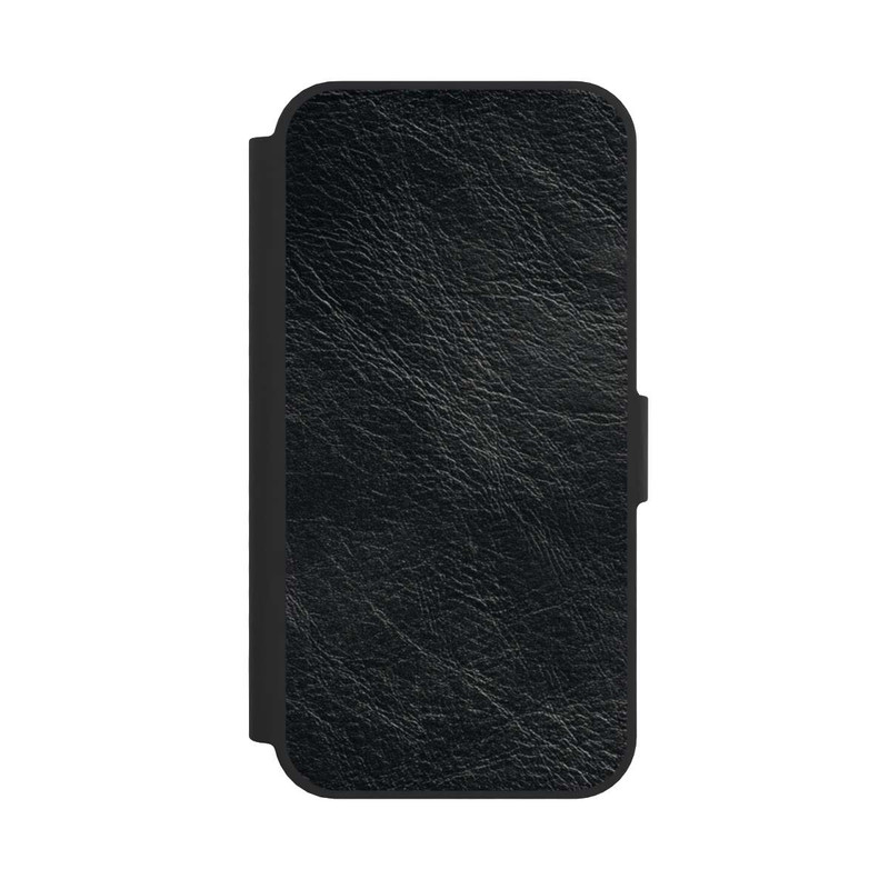 iPhone 16e NIVOflip Schwarzer Lederlook Hintergrund