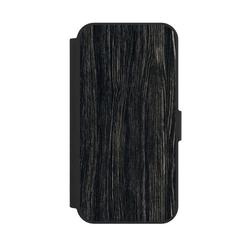 Apple iPhone 16e NIVOflip Dunkle Holzstruktur