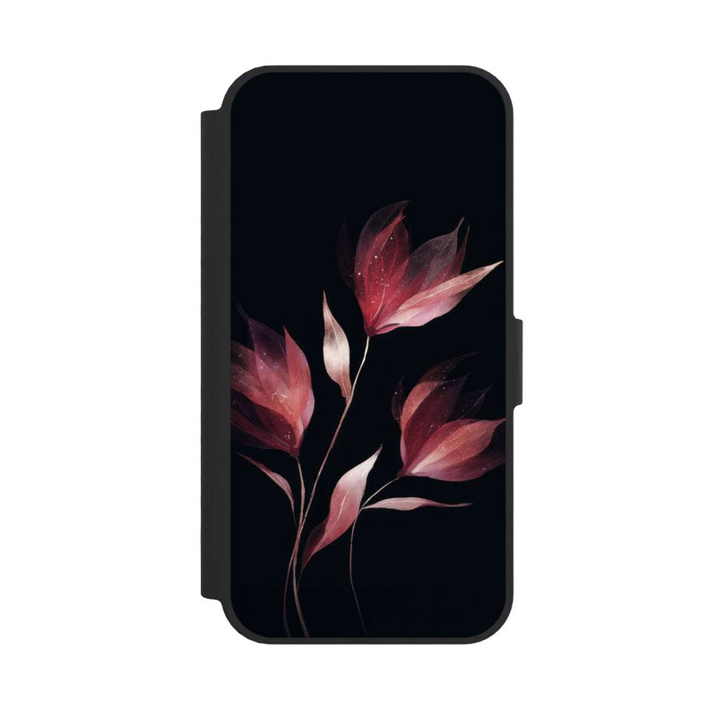 iPhone 16e NIVOflip Burgunderrote Blume Negativ