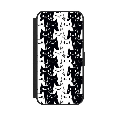 Apple iPhone 16e NIVOflip Cat Wallpaper Black White
