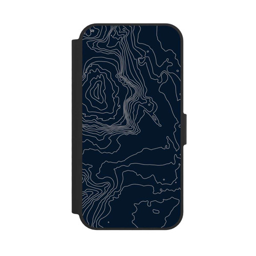 Apple iPhone 16e NIVOflip Berg Höhenlinien Dunkel