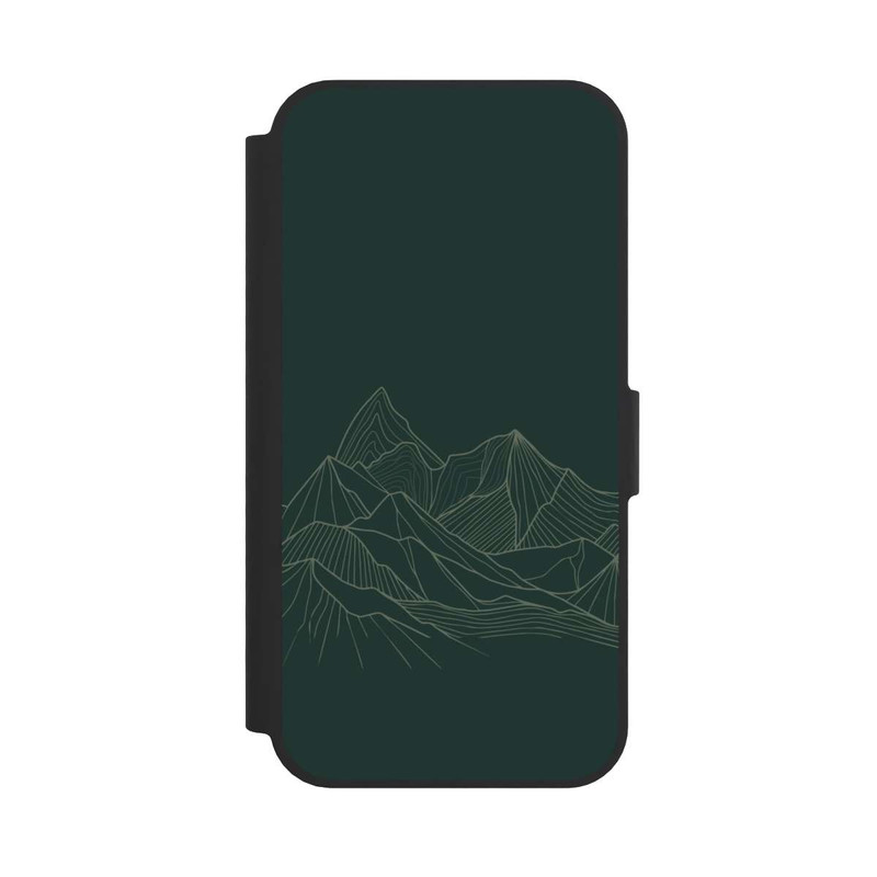 iPhone 16e NIVOflip Berg Line Art Grün