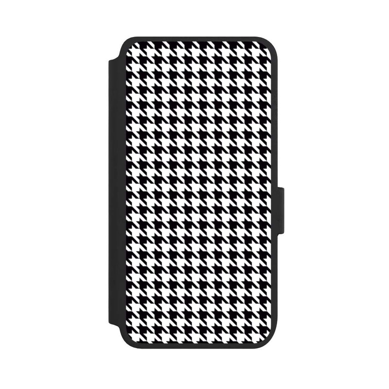 Galaxy S25 NIVOflip Hahnentritt Schwarz Weiß