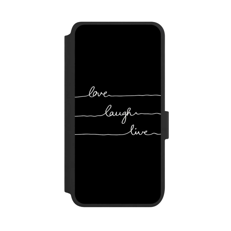 Galaxy S25 NIVOflip Love Laugh Live weiß/schwarz