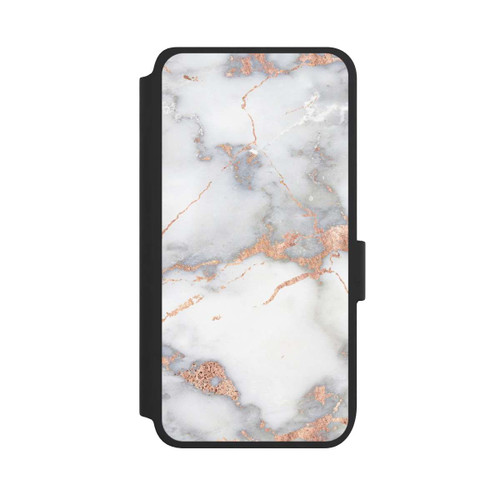 Samsung Galaxy S25 NIVOflip White and Golden Marble Look