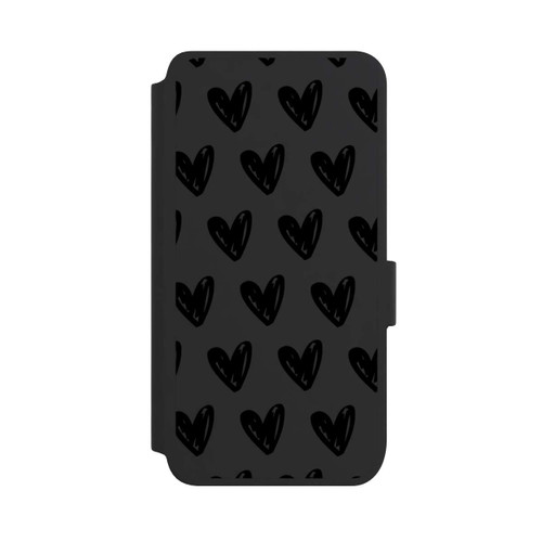 Samsung Galaxy S25 NIVOflip Herzen Schwarz ohne Hintergrund