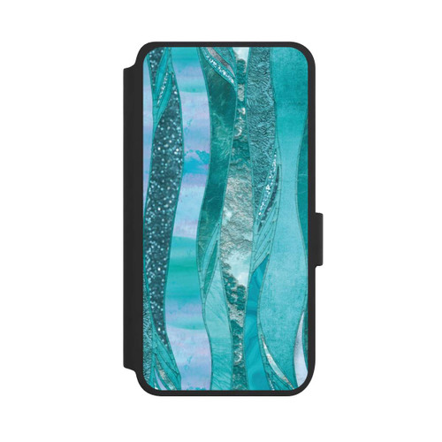 Samsung Galaxy S25 NIVOflip Blue Glamour Glitter Look