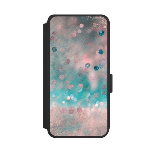 Samsung Galaxy S25 NIVOflip Turquoise Glamour Glitter Look