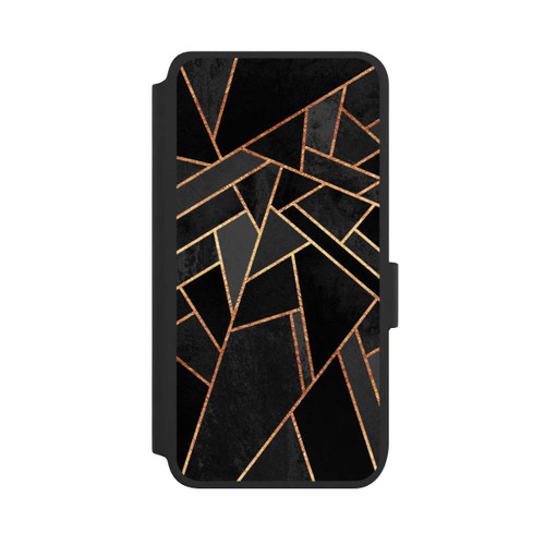 Samsung Galaxy S25 NIVOflip Schwarze Nacht Gold Druck