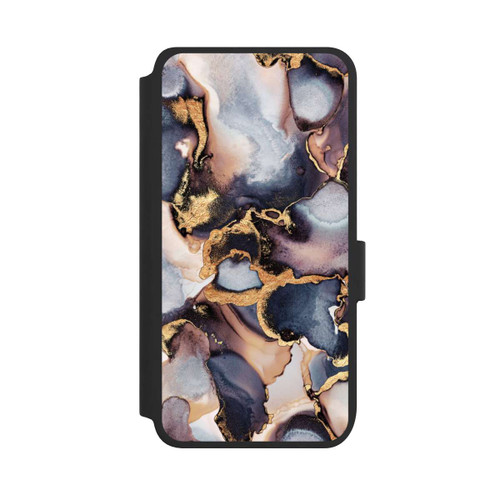 Samsung Galaxy S25 NIVOflip Verträumte Tinte Grau-Golddruck