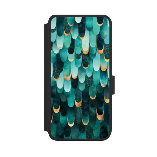 Samsung Galaxy S25 NIVOflip Gefiedert Türkis Golddruck