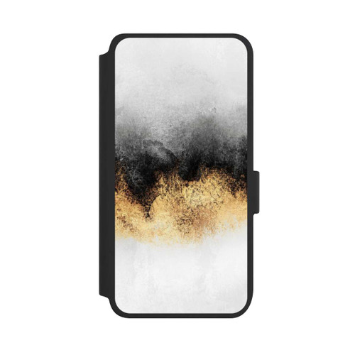 Samsung Galaxy S25 NIVOflip Grauer Himmelstaub Golddruck