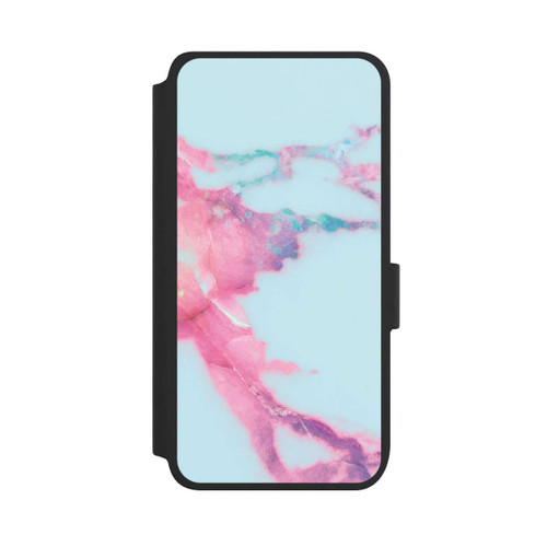 Samsung Galaxy S25 NIVOflip Marbre veiné irisé bleu clair