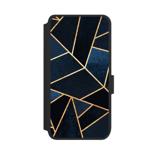 Samsung Galaxy S25 NIVOflip Navy Stein Golddruck