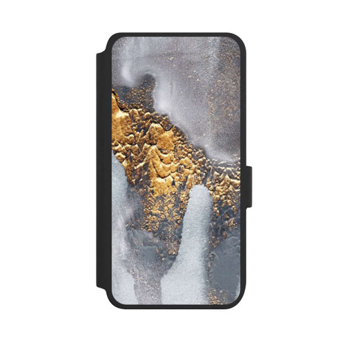 Samsung Galaxy S25 NIVOflip Beton-Gold-Glitzerlook