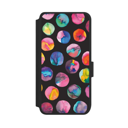 Samsung Galaxy S25 NIVOflip Colorful Ink Marbles Dots Black