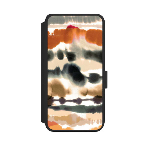 Samsung Galaxy S25 NIVOflip Lignes d'aquarelle nautique douces orange