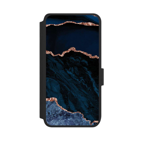 Samsung Galaxy S25 NIVOflip Nacht Blau Marmor Landschaft