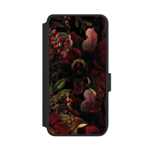 Samsung Galaxy S25 NIVOflip Dunkle Rote Vintage Barock Rosen
