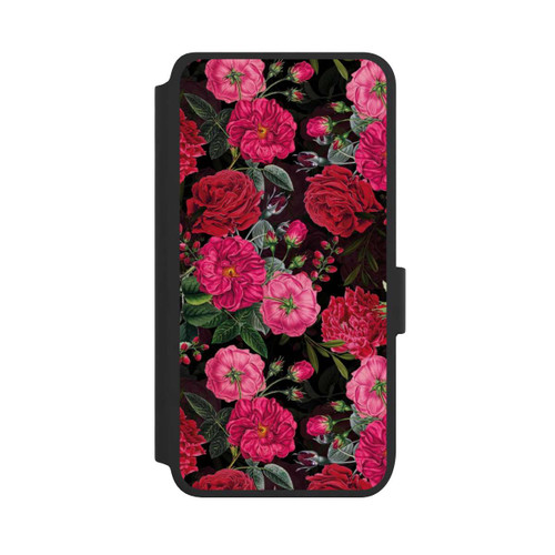 Samsung Galaxy S25 NIVOflip Pink und Rote Blumen