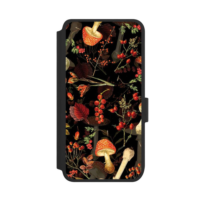 Galaxy S25 NIVOflip Mushroom Pattern Black