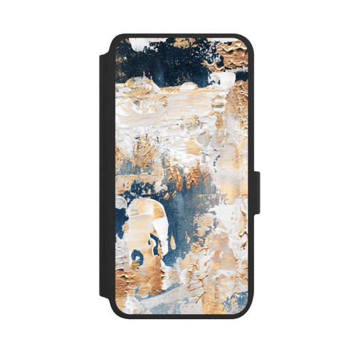 Samsung Galaxy S25 NIVOflip Abstraktion Blau und Gold