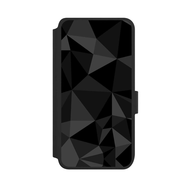 Galaxy S25 NIVOflip Polygonmuster schwarz