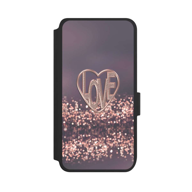 Galaxy S25 NIVOflip LOVE Glitzerrosa