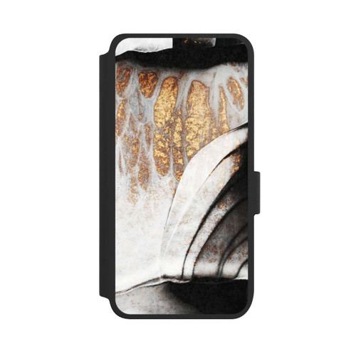 Samsung Galaxy S25 NIVOflip Schwarze und goldene Adern