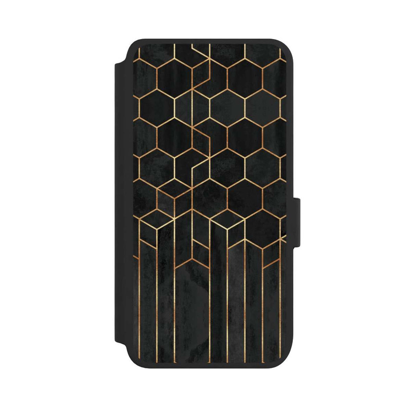 Galaxy S25 NIVOflip Hexagones noirs