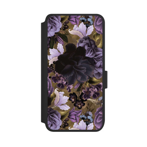 Samsung Galaxy S25 NIVOflip Purple and Gold Vintage Flowers