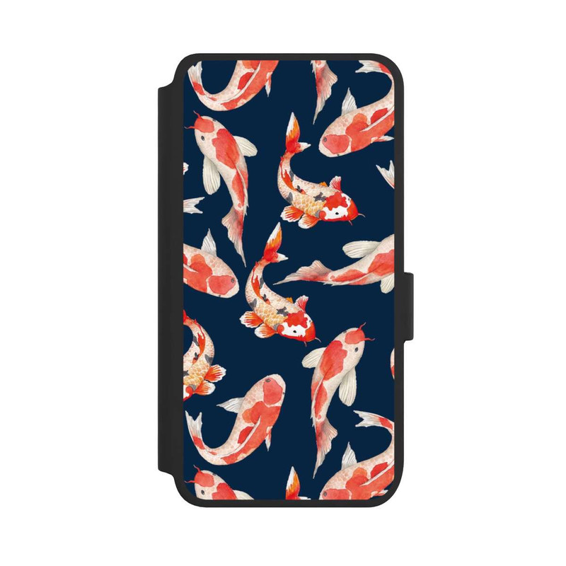 Galaxy S25 NIVOflip Poisson corail sur fond bleu