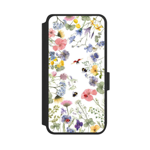 Samsung Galaxy S25 NIVOflip Bunte Frühlingsblumen und Bienen