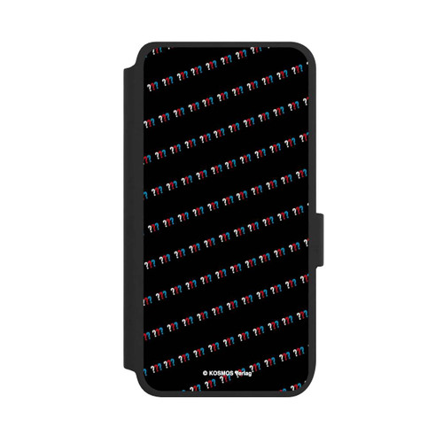 Samsung Galaxy S25 NIVOflip Drei Fragezeichen Muster Schräg