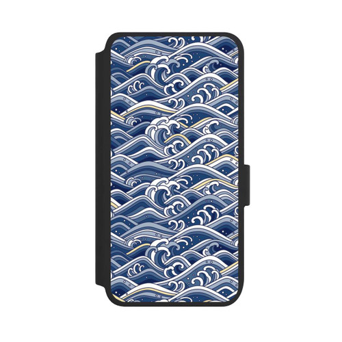 Samsung Galaxy S25 NIVOflip Vagues bleues kanagawa