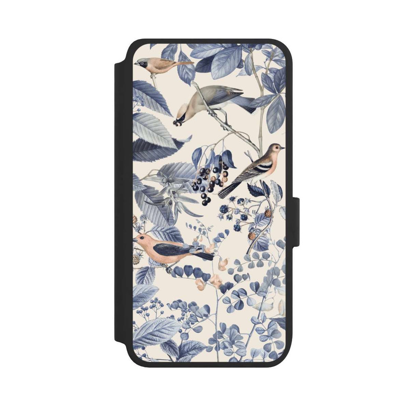 Galaxy S25 NIVOflip Oiseaux Et Baies en Beige