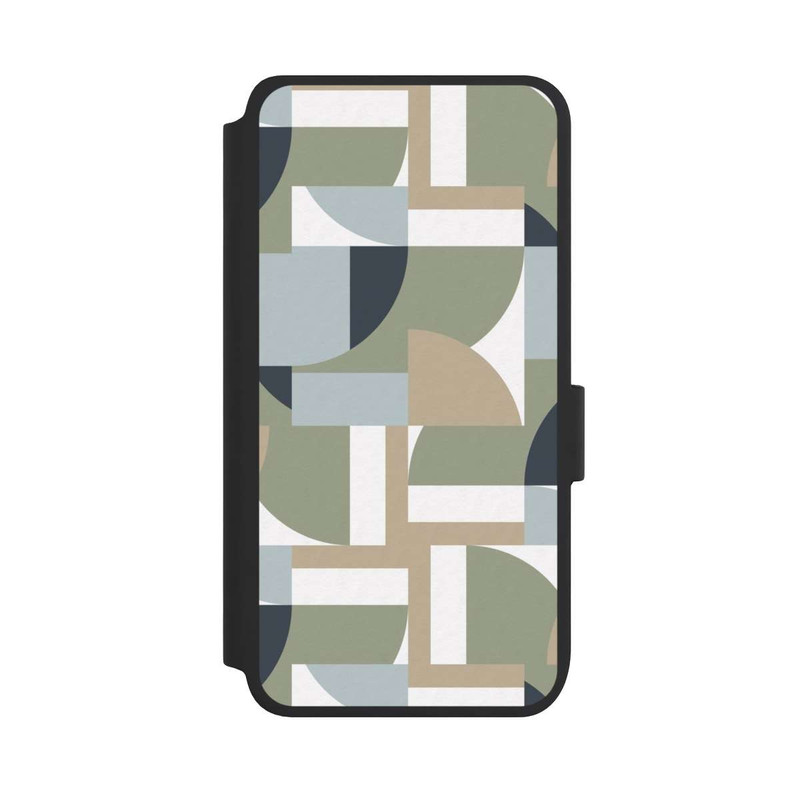 Galaxy S25 NIVOflip Futuristische Bauhaus Polygone Beige