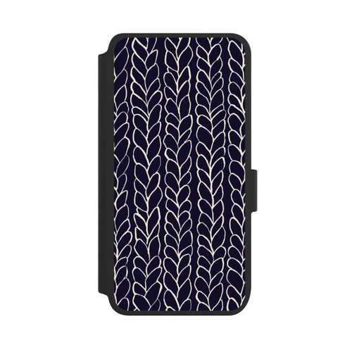 Samsung Galaxy S25 NIVOflip Wool Braids Drawings Navy