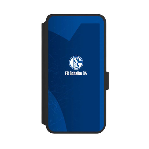 Samsung Galaxy S25 NIVOflip Schalke 04 Blauer Hintergrund Mit Logo