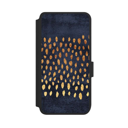 Samsung Galaxy S25 NIVOflip Muster Gold und Marine