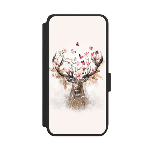 Samsung Galaxy S25 NIVOflip Hirsch Blumen Geweih