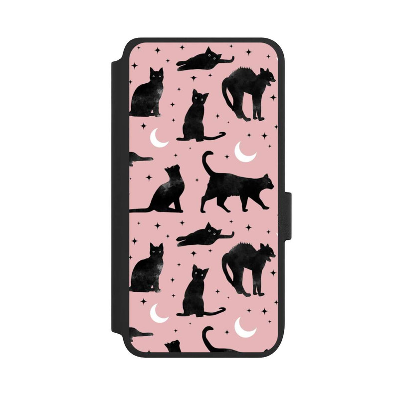 Galaxy S25 NIVOflip Lune & Chats Fond Rose