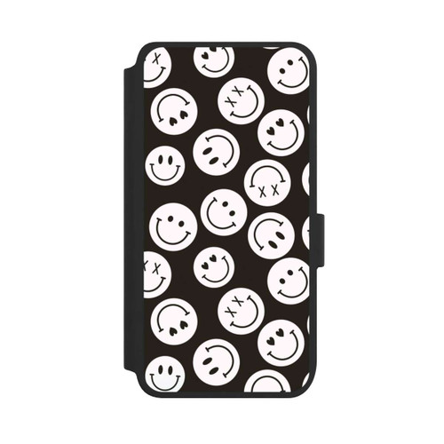 Samsung Galaxy S25 NIVOflip Smiles Emotes Pattern Black And White